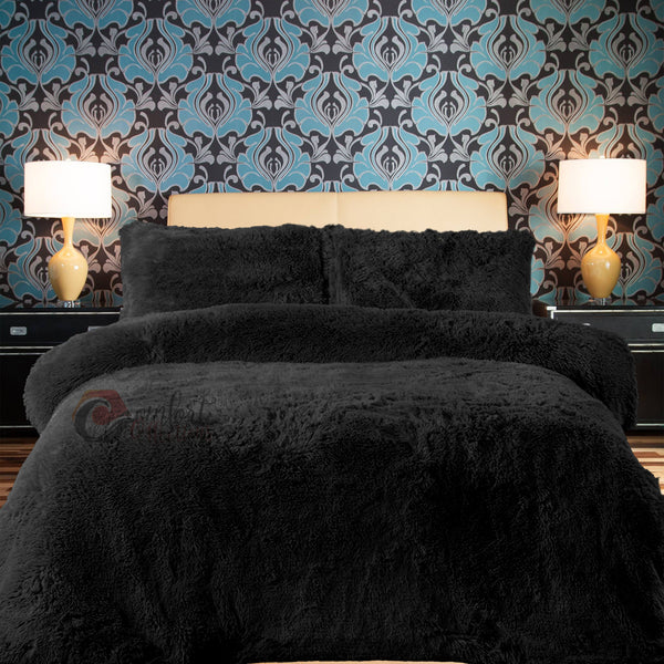 Teddy Bear Fleece Duvet Cover Quilt Soft Cosy Warm Bedding Set with Pillowcases