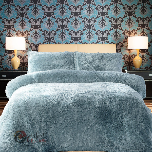 Teddy Bear Fleece Duvet Cover Quilt Soft Cosy Warm Bedding Set with Pillowcases