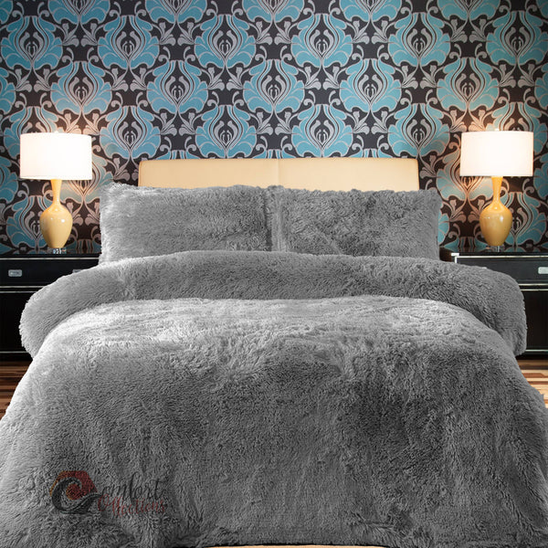 Teddy Bear Fleece Duvet Cover Quilt Soft Cosy Warm Bedding Set with Pillowcases