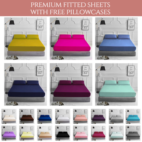Fitted Bed Sheets Matching Pillowcases Sold Separately