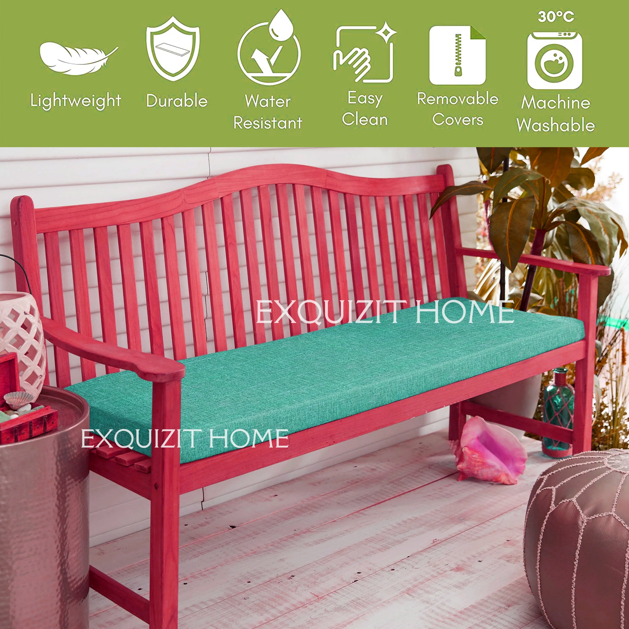 Pink outdoor bench cushion outlet