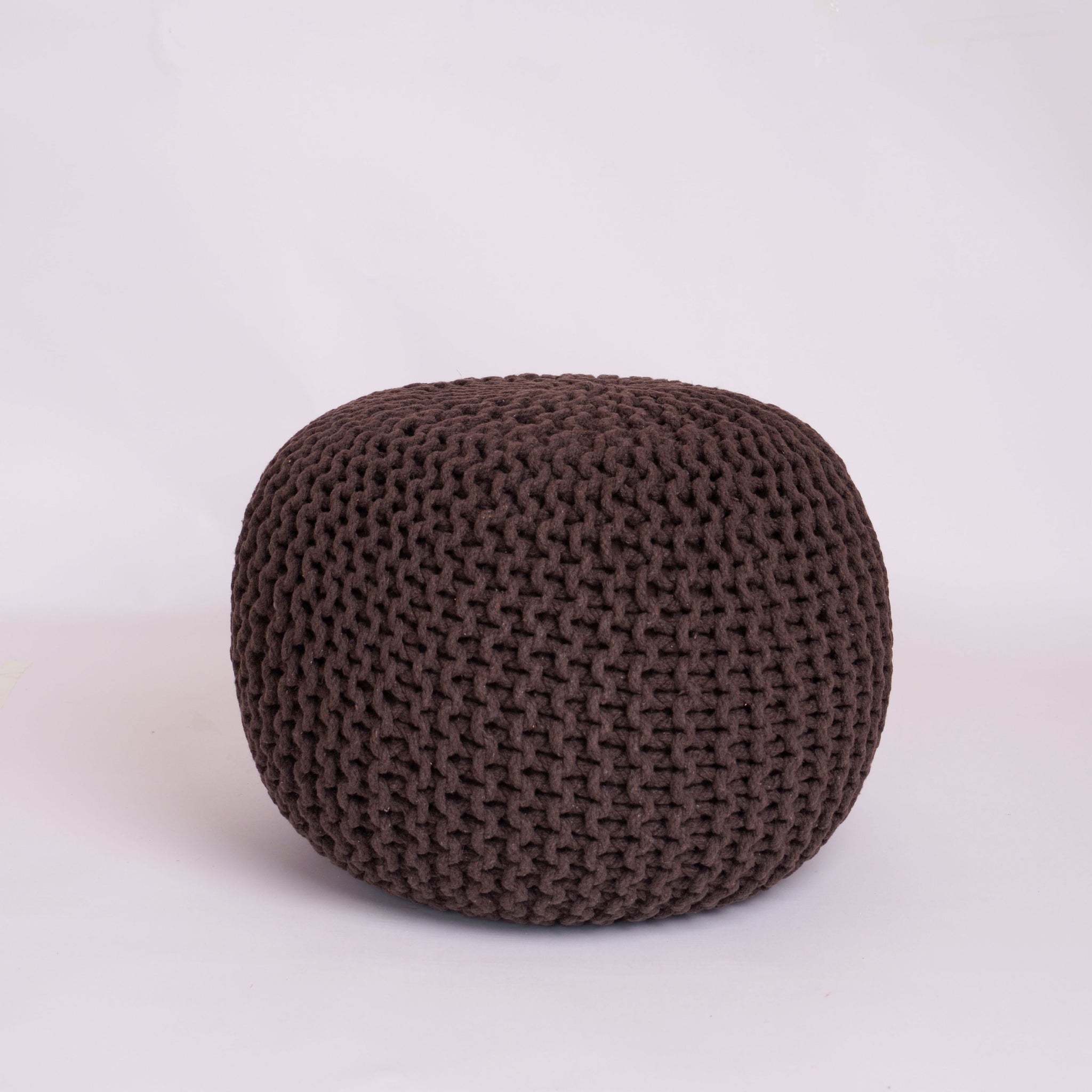 Knitted Cotton Moroccan Pouffe Footstool Round Cushion Seat 50cm