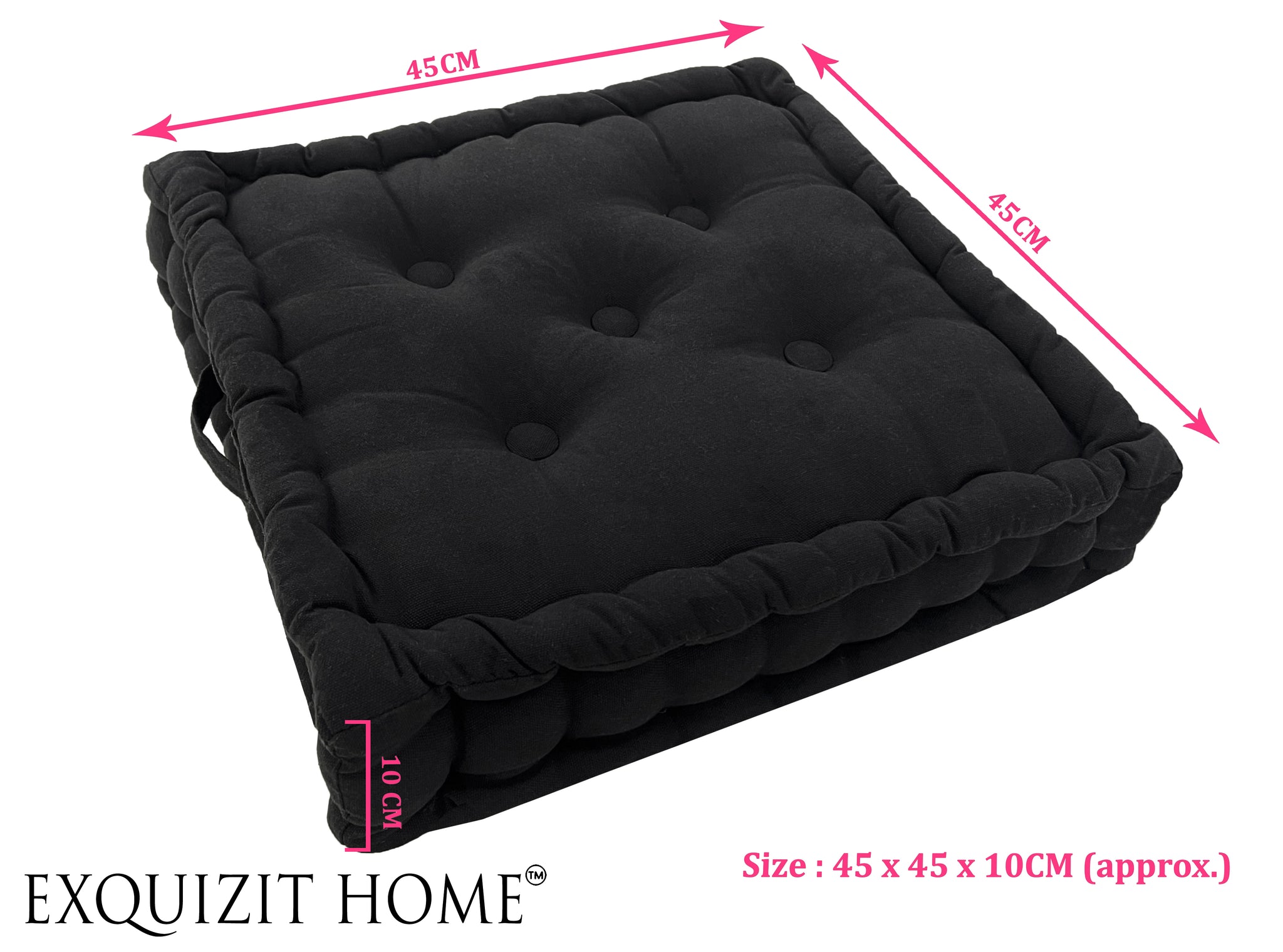 Booster Cushion Seat Pad Garden Dining Chair Armchair 45cm x 45cm + 10cm