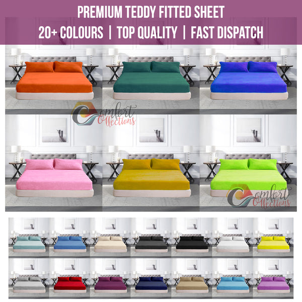 Fleece Fitted Bed Sheets Teddy Warm Sheets Matching Pillowcases Sold Separately