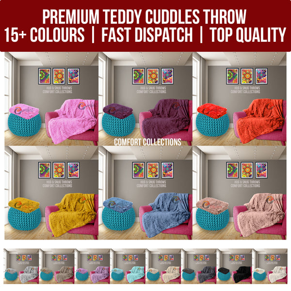 Luxury HUG & SNUG Teddy Cuddles Warm Fleece Throw Blanket 150 x 200cm Soft Throw