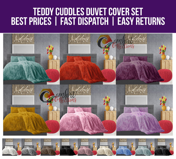 Teddy Cuddles Hug & Snug Duvet Cover Bedding Set With Pillowcase Cosy & Warm
