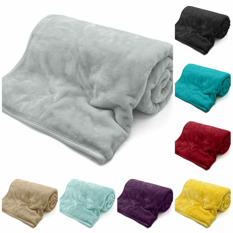 Luxury Faux Fur Throw Sofa Bed Mink Soft Warm Fleece Blanket OR Cushion Cover
