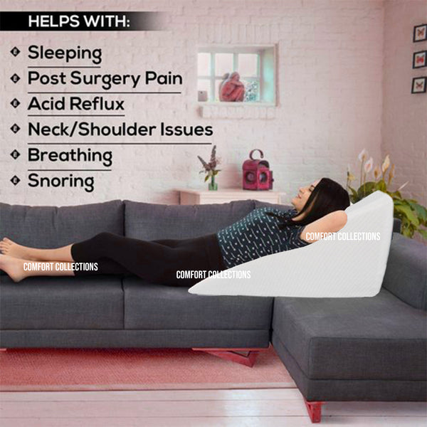 BACK Bed Wedge Pillow for Back Pain Support and Acid Reflux with Removable Cover