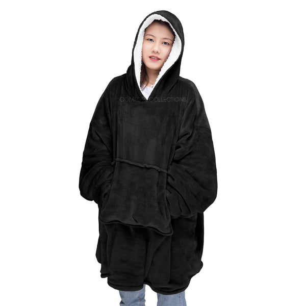 Hoodie Blanket Oversized Hooded Ultra Plush Soft Sherpa Fleece Giant S ...