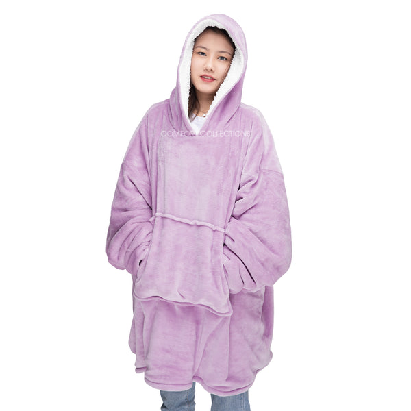 Hoodie Blanket Oversized Hooded Ultra Plush Soft Sherpa Fleece Giant Sweatshirt
