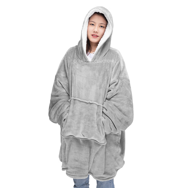 Hoodie Blanket Oversized Hooded Ultra Plush Soft Sherpa Fleece Giant Sweatshirt