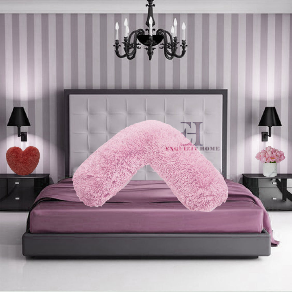 Teddy V Shaped Pillow Case Cover fluffy ComfortCollections