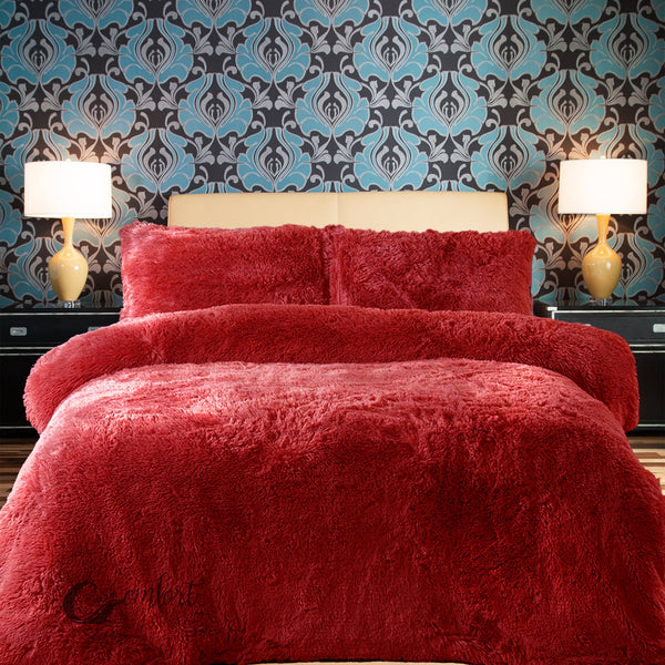 Teddy Bear Fleece Duvet Cover Quilt Soft Cosy Warm Bedding Set with Pillowcases