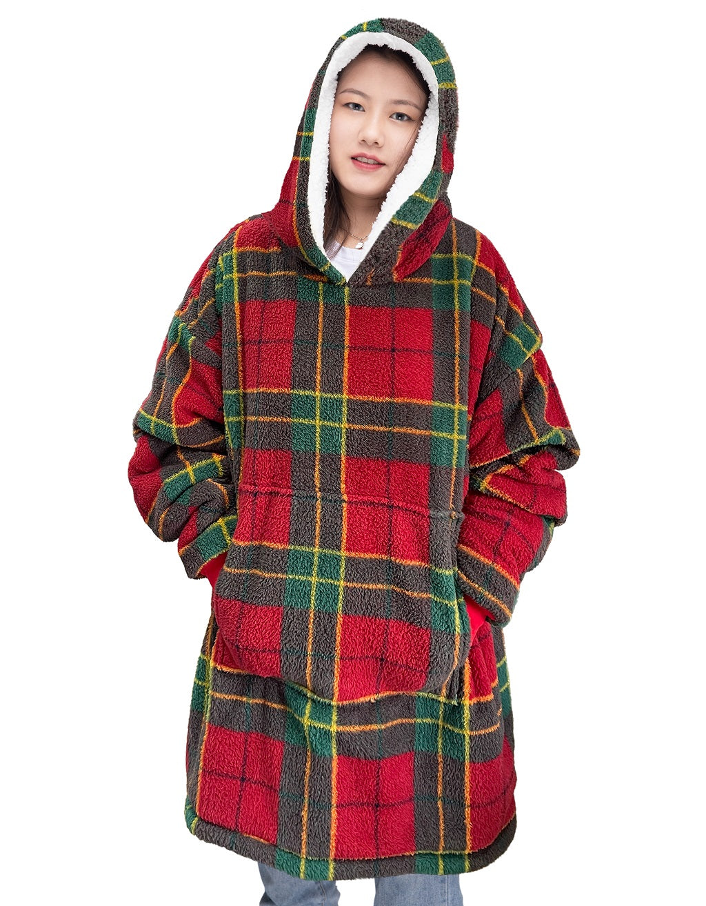 Black and red checkered hoodie outlet