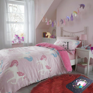 Teddy Fleece Kids Duvet Cover Set Boys Girls Bedding Quilt Set with Pillowcase Single Double