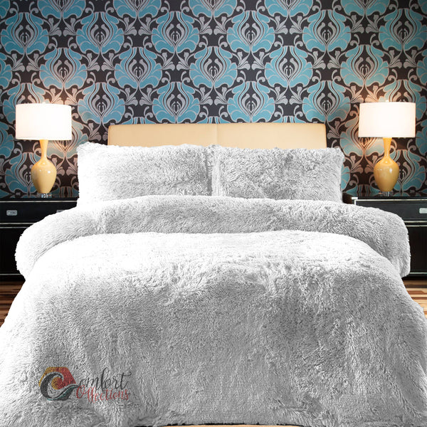 Teddy Bear Fleece Duvet Cover Quilt Soft Cosy Warm Bedding Set with Pillowcases