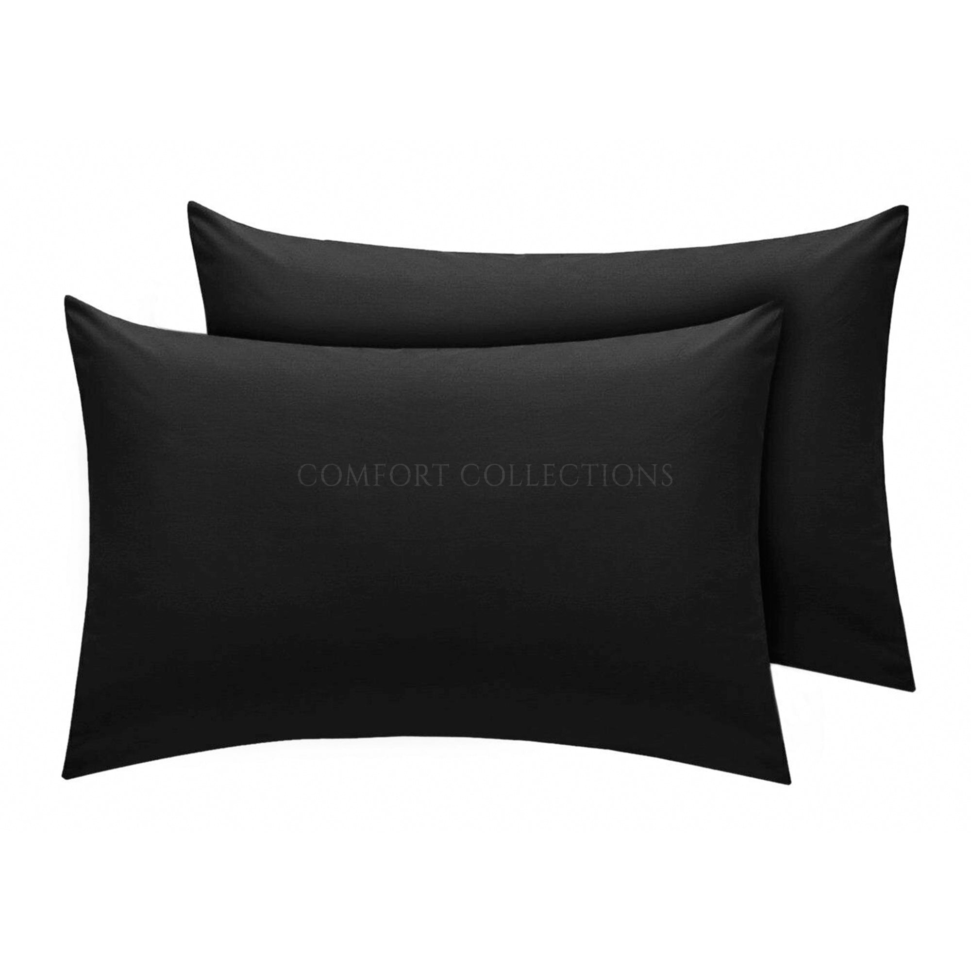 PILLOWCASE LUXURY CASE POLYCOTTON HOUSEWIFE PAIR PLAIN DYED BEDROOM PILLOW COVER
