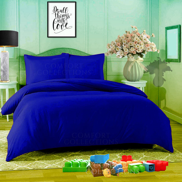 Duvet Quilt Cover With Pillowcase Plain Dyed Bedding Set Single Double King Size