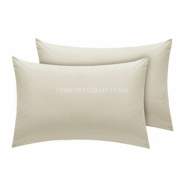 PILLOWCASE LUXURY CASE POLYCOTTON HOUSEWIFE PAIR PLAIN DYED BEDROOM PILLOW COVER