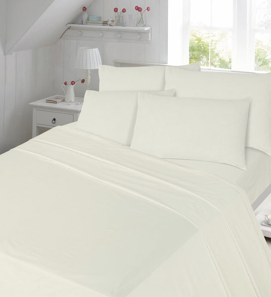 Flannelette Fitted Bed Sheet Cotton Thermal Soft With FREE MATCHING PILLOW CASE