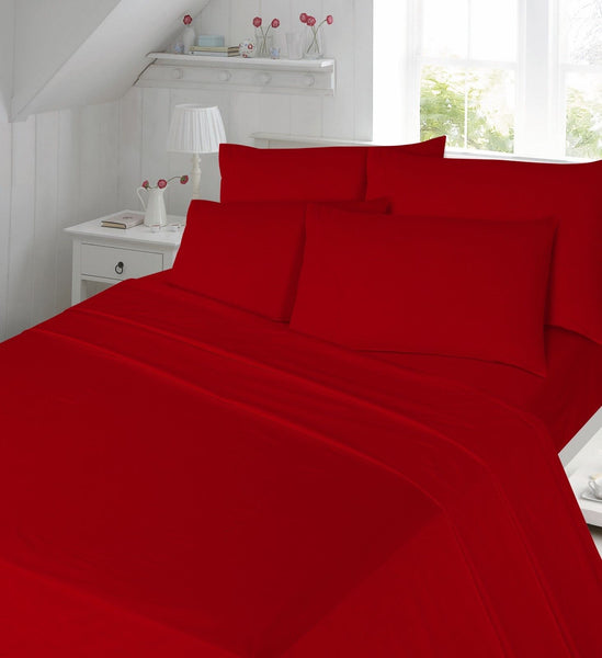 Flannelette Flat Bed Sheet 100% Brushed Cotton with FREE MATCHING Pillowcase