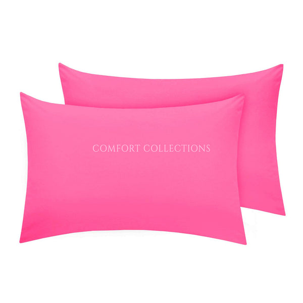 PILLOWCASE LUXURY CASE POLYCOTTON HOUSEWIFE PAIR PLAIN DYED BEDROOM PILLOW COVER