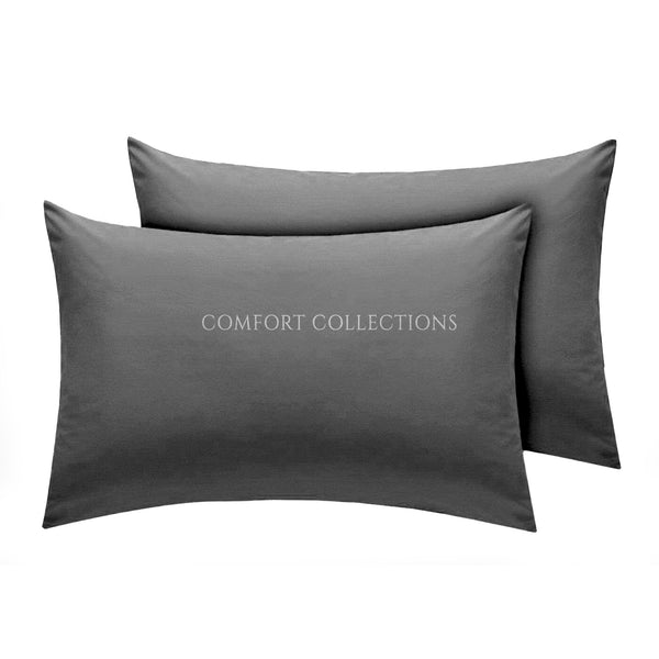 PILLOWCASE LUXURY CASE POLYCOTTON HOUSEWIFE PAIR PLAIN DYED BEDROOM PILLOW COVER