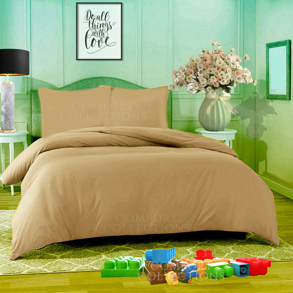 Duvet Quilt Cover With Pillowcase Plain Dyed Bedding Set Single Double King Size