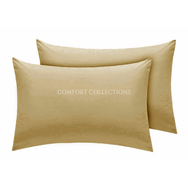 PILLOWCASE LUXURY CASE POLYCOTTON HOUSEWIFE PAIR PLAIN DYED BEDROOM PILLOW COVER