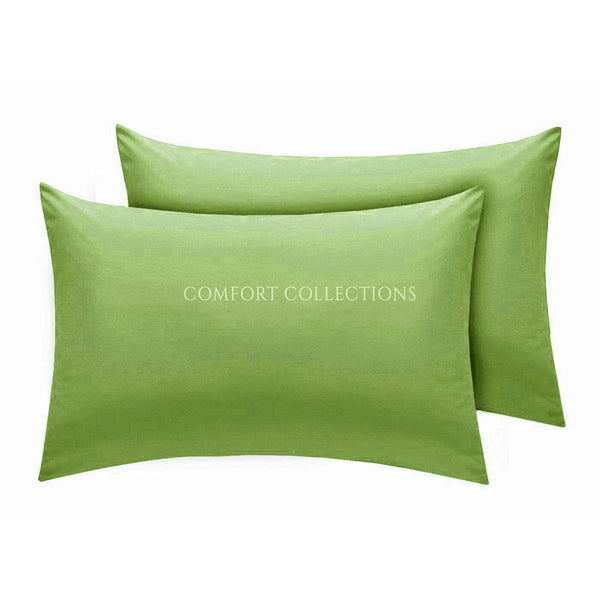 PILLOWCASE LUXURY CASE POLYCOTTON HOUSEWIFE PAIR PLAIN DYED BEDROOM PILLOW COVER