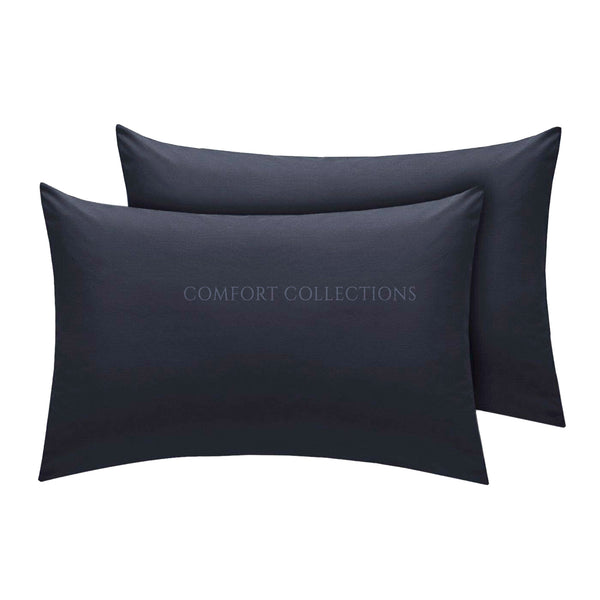 PILLOWCASE LUXURY CASE POLYCOTTON HOUSEWIFE PAIR PLAIN DYED BEDROOM PILLOW COVER