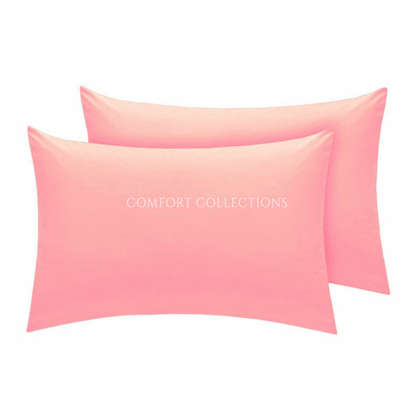 PILLOWCASE LUXURY CASE POLYCOTTON HOUSEWIFE PAIR PLAIN DYED BEDROOM PILLOW COVER