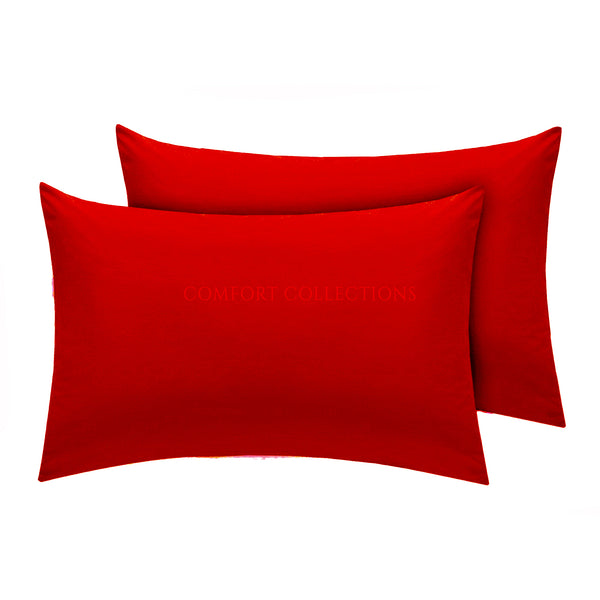 PILLOWCASE LUXURY CASE POLYCOTTON HOUSEWIFE PAIR PLAIN DYED BEDROOM PILLOW COVER