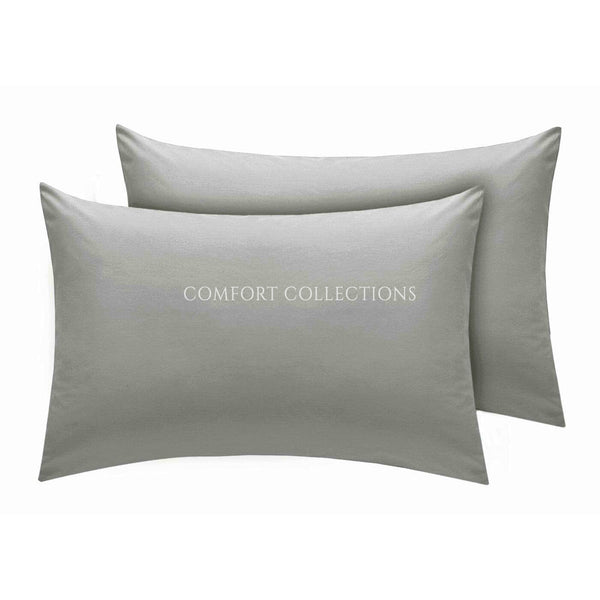 PILLOWCASE LUXURY CASE POLYCOTTON HOUSEWIFE PAIR PLAIN DYED BEDROOM PILLOW COVER