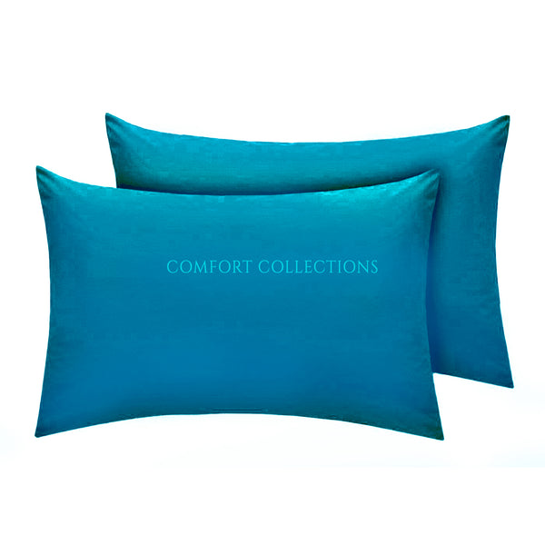 PILLOWCASE LUXURY CASE POLYCOTTON HOUSEWIFE PAIR PLAIN DYED BEDROOM PILLOW COVER