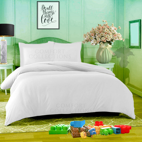 Duvet Quilt Cover With Pillowcase Plain Dyed Bedding Set Single Double King Size