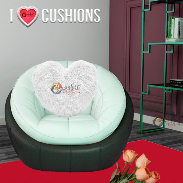 38cm Cuddles Teddy Fleece Heart Shape Fluffy Filled Cushion Home Decor Soft Cosy