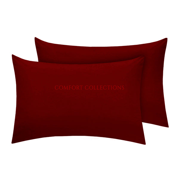 PILLOWCASE LUXURY CASE POLYCOTTON HOUSEWIFE PAIR PLAIN DYED BEDROOM PILLOW COVER